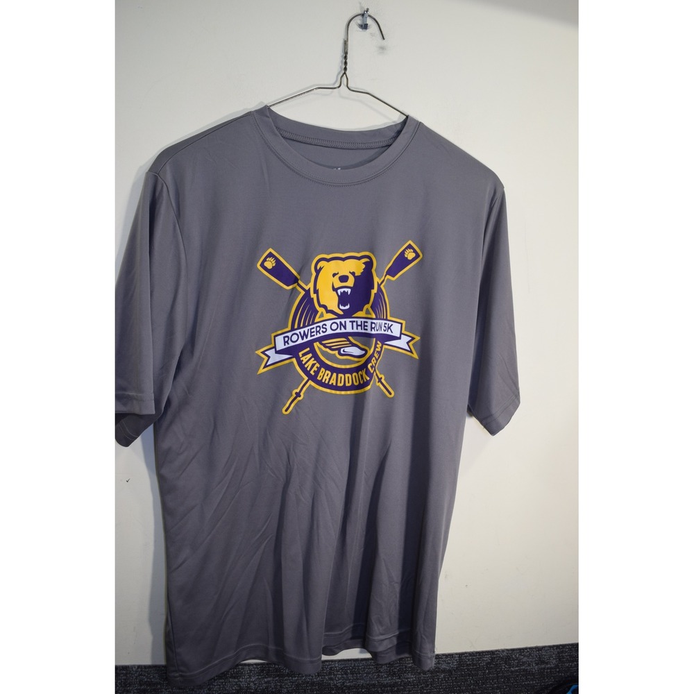 Lake Braddock HS Crew Rowing Rowers On The Run 5K Gray T-Shirt Team 365 Large
